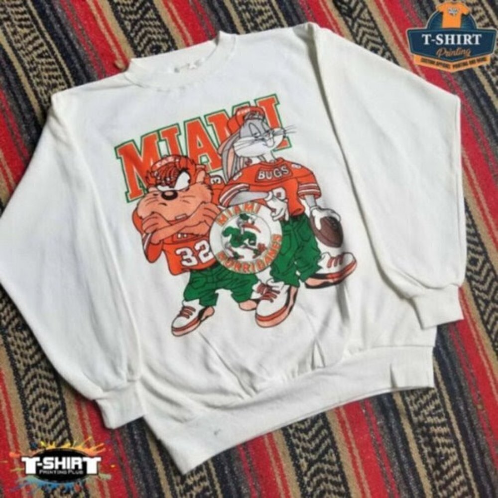 Miami Hurricanes NCAA Mascot Logo College Football Sweatshirt